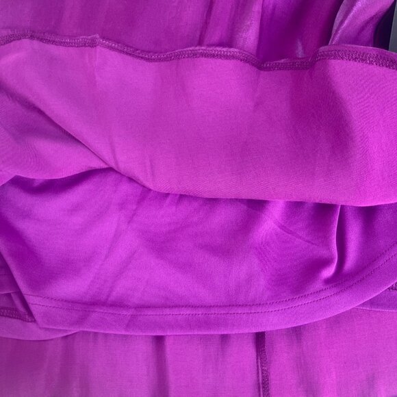 Lulus Positively Darling Magenta Satin Surplice Skater Dress Medium New - Picture 8 of 12